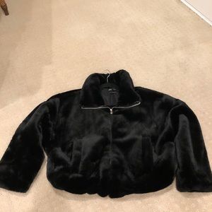 Zara faux fur jacket with adjustable pulls